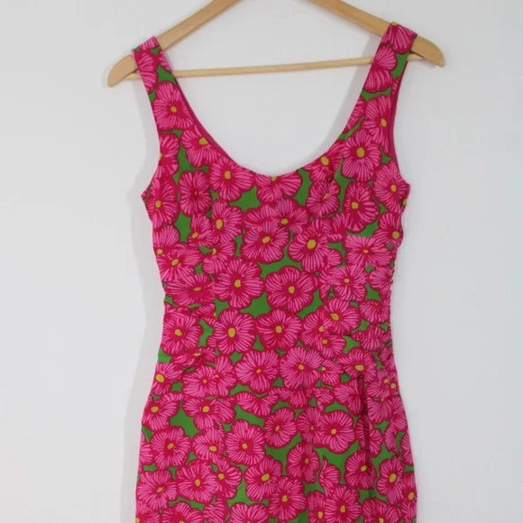 nanette lepore pink floral dress Nanette Lepore Pink Floral Pleated Tie Waist Midi Dress Size 8 NWT